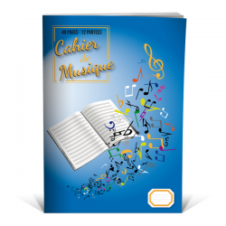 Cahier de musique 12 portées - Cahier de musique A4 standard