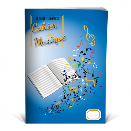 CAHIER DE MUSIQUE 12 PORTEES - GRAND FORMAT - SPIRALE